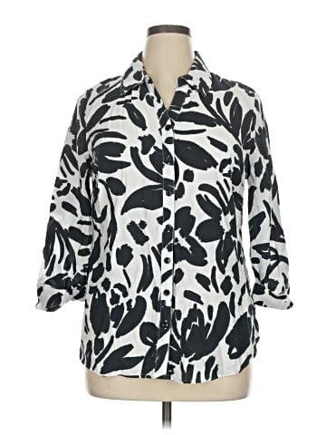 Sara Michelle 3/4 Sleeve Button-Down Shirt (view 1)