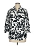 Sara Michelle Print Silver 3/4 Sleeve Button-Down Shirt Size 1X - photo 1