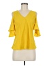 Derek Lam 100% Polyester Yellow 3/4 Sleeve Top Size EU (IT) 42 / US 6 - photo 1