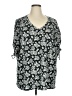 Cato Black Short Sleeve Blouse Size 16W - photo 1