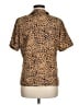 Notations 100% Polyester Animal Print Brown Short Sleeve Blouse Size M - photo 2