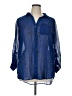 Rock & Republic 100% Polyester Stars Blue 3/4 Sleeve Blouse Size 0X - photo 1