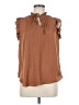 Cupcakes & Cashmere 100% Polyester Brown Sleeveless Blouse Size M - photo 1