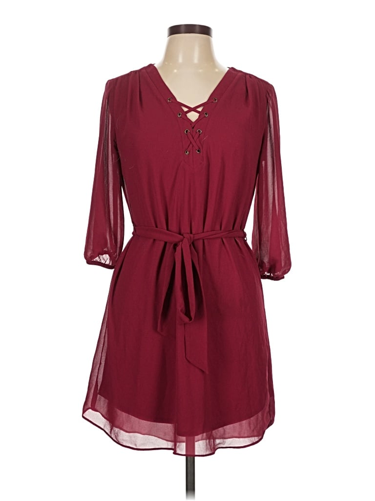 Pre-owned Iz Byer Casual Dress In Burgundy