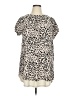 Andree by UNIT Animal Print Ivory Short Sleeve Blouse Size 1X - photo 1