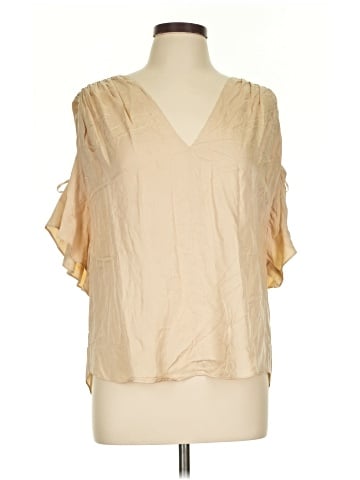 Vince. Short Sleeve Silk Top (view 1)