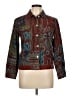 Chico's 100% Cotton Print Burgundy Brown Jacket Size L - photo 1