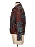 Chico's 100% Cotton Print Burgundy Brown Jacket Size L - photo 5