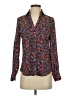Express 100% Polyester Floral Burgundy Long Sleeve Blouse Size XS - photo 1
