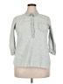 Gap 100% Cotton Gray 3/4 Sleeve Button-Down Shirt Size L - photo 1