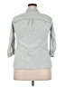 Gap 100% Cotton Gray 3/4 Sleeve Button-Down Shirt Size L - photo 2