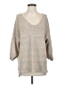 La Miel Metallic Tan Pullover Sweater Size S - photo 1