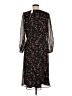 Ann Taylor 100% Polyester Floral Black Casual Dress Size 8 - photo 2