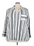 Marrakech 100% Cotton Stripes Silver 3/4 Sleeve Button-Down Shirt Size 3X - photo 1