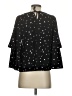 JOA 100% Polyester Stars Black 3/4 Sleeve Blouse Size XS - photo 2