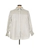Unbranded 100% Polyester Stripes Silver Gray 3/4 Sleeve Blouse Size 4X - photo 1