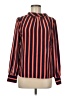 Boden 100% Silk Stripes Red Long Sleeve Silk Top Size 6 - photo 1