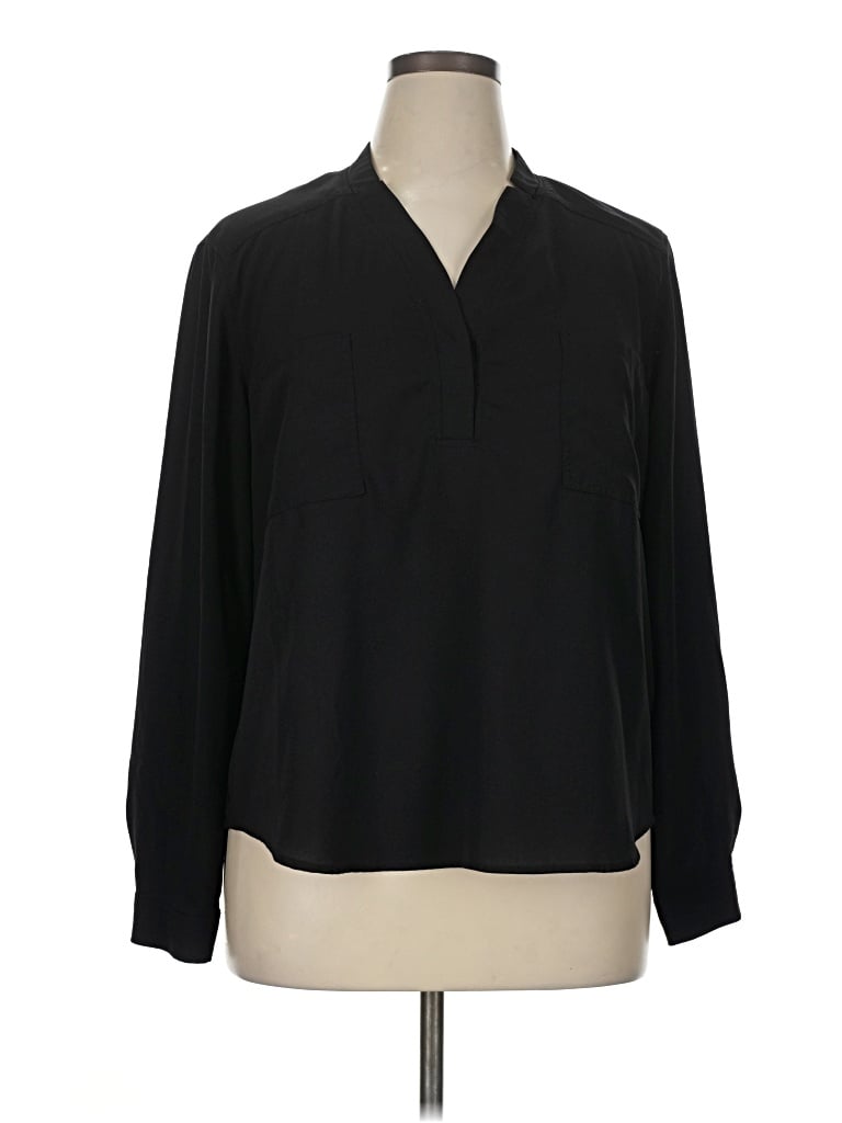 Pre-owned Nine West Long Sleeve Blouse In Black