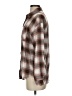 Just Polly Plaid Brown Long Sleeve Blouse Size S - photo 5