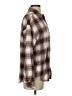 Just Polly Plaid Brown Long Sleeve Blouse Size S - photo 4