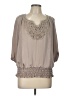 Alfani 100% Polyester Gray 3/4 Sleeve Blouse Size 10 (petite) - photo 1