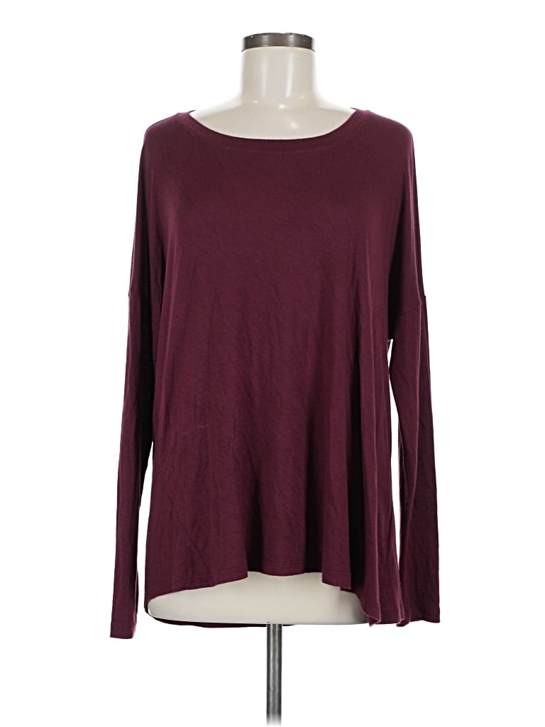 Pre-owned Sunday In Brooklyn Long Sleeve T-shirt In Burgundy