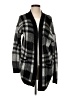 Aqua 100% Acrylic Plaid Black Cardigan Size S - photo 1