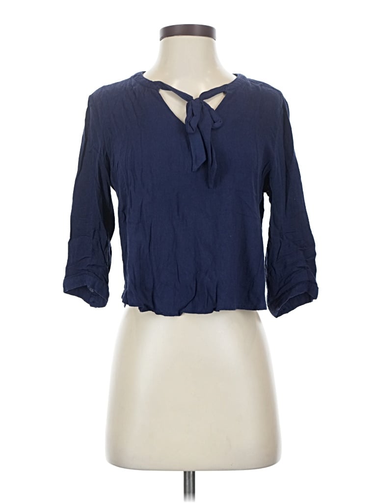Pre-owned Elodie 3/4 Sleeve Blouse In Blue