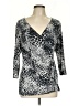 Dana Buchman Silver 3/4 Sleeve Top Size L - photo 1