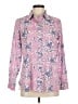 Talbots 100% Cotton Floral Pink Long Sleeve Button-Down Shirt Size M - photo 1