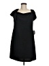 Charles Henry Solid Black Cocktail Dress Size M - photo 1