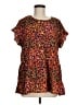 Emily Wonder 100% Polyester Orange Short Sleeve Blouse Size M - photo 1