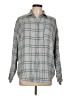White Crow Plaid Gray Blue Long Sleeve Button-Down Shirt Size L - photo 1