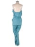 Love, Fire 100% Polyester Solid Teal Jumpsuit Size L - photo 2