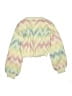 Unbranded 100% Polyester Chevron-herringbone Yellow Ivory Pullover Sweater Size 13 - 14 - photo 2
