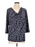 Ellen Tracy Blue 3/4 Sleeve Blouse Size L - photo 1
