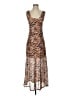 Louna Animal Print Brown Cocktail Dress Size S - photo 1