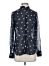 A New Day 100% Polyester Polka Dots Blue Long Sleeve Blouse Size XS - photo 1