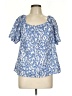 Versona Blue Short Sleeve Blouse Size L - photo 1
