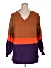 Lane Bryant 100% Acrylic Color Block Purple Pullover Sweater Size 14 - 16 Plus - photo 1