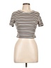 Shein Stripes Brown Short Sleeve Turtleneck Size L - photo 1