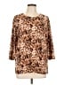 W&J Animal Print Brown 3/4 Sleeve Blouse Size Lg - XL - photo 1