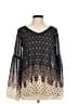 Blu Pepper Black Gray Long Sleeve Blouse Size M - photo 1