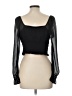 ABound 100% Polyester Black Long Sleeve Top Size L - photo 2