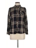 Krazy Kat 100% Rayon Plaid Black Long Sleeve Button-Down Shirt Size M (petite) - photo 1