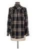 Krazy Kat 100% Rayon Plaid Black Long Sleeve Button-Down Shirt Size M (petite) - photo 2