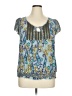 One World 100% Rayon Blue Short Sleeve Blouse Size 1X - photo 1
