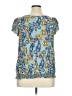 One World 100% Rayon Blue Short Sleeve Blouse Size 1X - photo 2