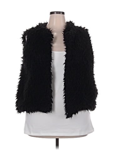 Rouge Faux Fur Vest (view 1)