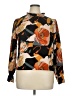Unbranded 100% Polyester Floral Orange Black Long Sleeve Blouse Size XL - photo 1